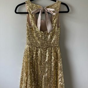 Mid thigh gold sequence dress